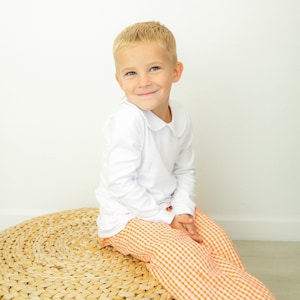 Long Sleeve Peter Pan collar shirt/ Short Sleeve Peter Pan collar shirt/ Girl and BoyPeter Pan collar shirt/ Infant Shirt/ Toddler shirt