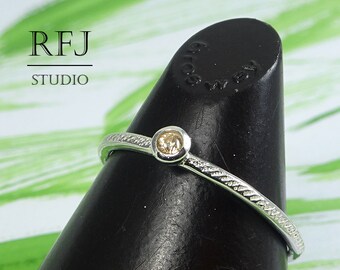 Cali Trove 1/10 Ct Natural Diamond Grooved Stackable Band Ring For Women In 925 Sterling Silver White Yellow Rose Gold Minimal Wedding Anniversary Jewelry G - Foto 7