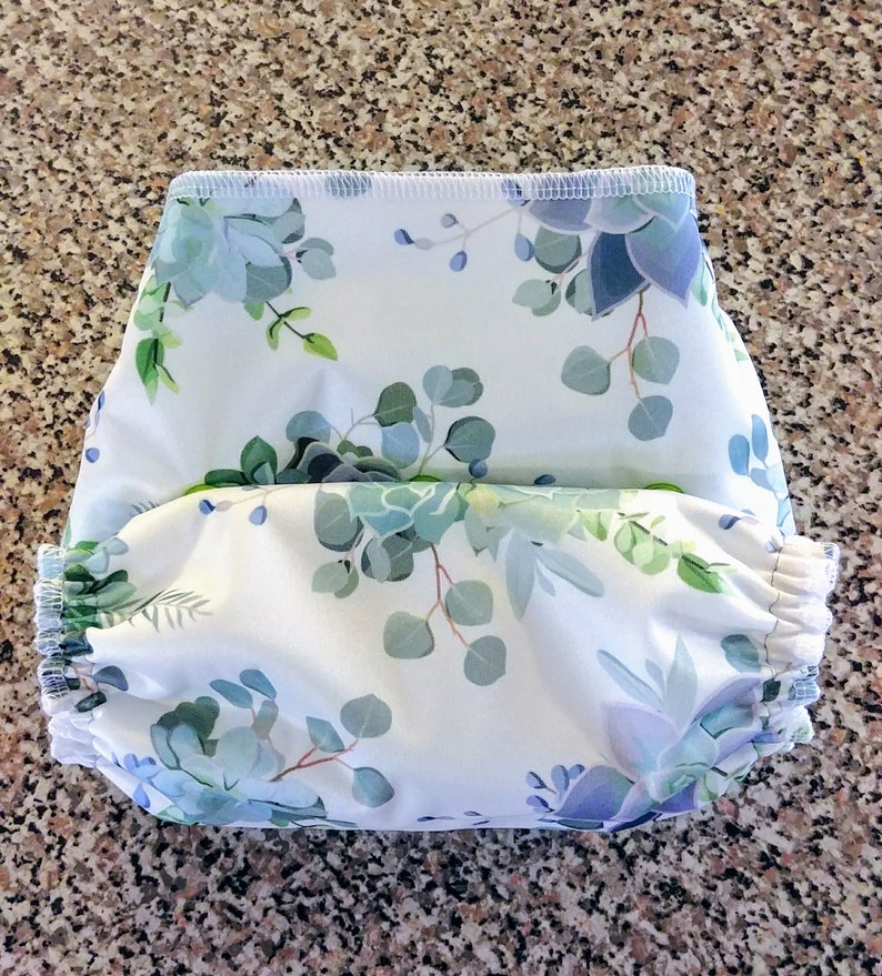 Custom Succulents One Size Adjustable Rise PUL Pocket By WallaBaby Crafts Microfleece AI2 Cloth Diaper