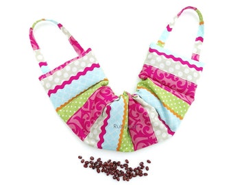 Long Heat Pad Red Beans, Long Heating Pad for Pain Relief, Shoulder Neck Heat Pad Wrap, Ideal for Cervical/Lower Back Pain 5”x 20”