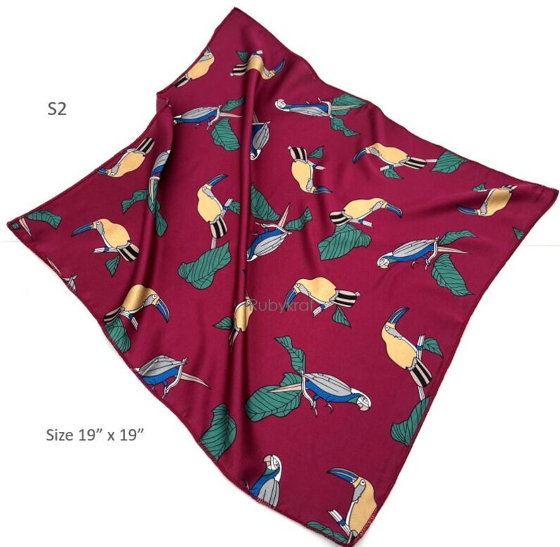 Summer Scarf Bird Prints Scarf Bag Scarf Small Square Etsy