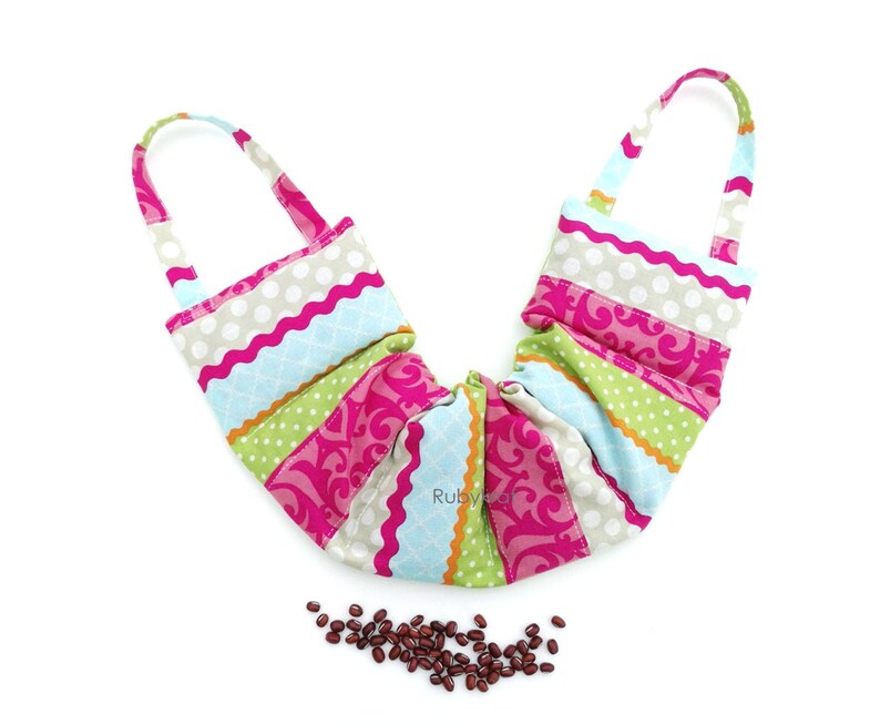 Large Long Heat Pad Red Beans Heat Pad With Handles Shoulder Etsy