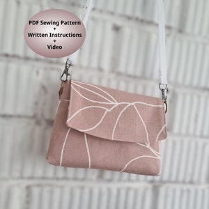 Patron de couture sac à main classique compact | Sac à bandoulière DIY avec poches