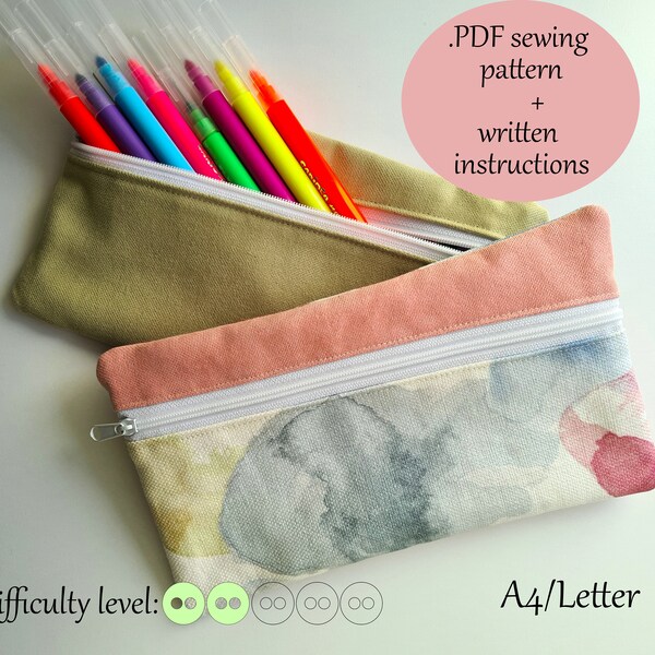 Pdf Pencil Case Sewing Pattern Etsy Pdf Pencil Case Sewing Pattern Etsy