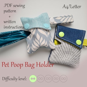 PDF 縫製パターン: 犬のうんち袋ホルダー