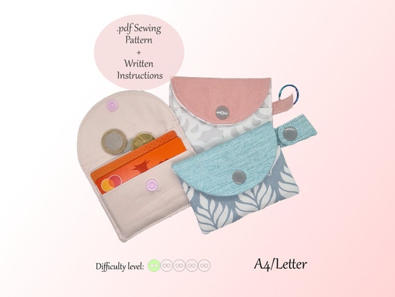 PDF Sewing Pattern: Mini Card Wallet Keychain