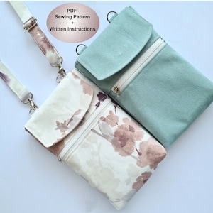 Alltägliche Crossbody Handytasche pdf Schnittmuster und Anleitung, Geräumige Handytasche Mit 2 Reißverschlusstaschen und Verstellbarer Gurt
