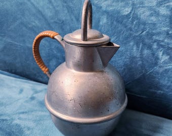 Antique Pewter Coffee or Tea Pot by Crescent #1602, Farmhouse