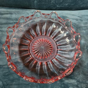 Vintage Pink Depression Glass Serving Bowl
