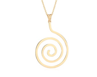 spiral big necklace eternity silver, womens spiral pendant, yoga meditaton necklace