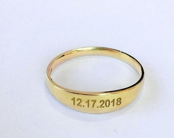 Date Ring, Anniversary Ring, Numeral Ring, Laser Engraved Ring, Anniversary Gift, gift