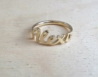 Gold Name Ring 14K Solid Gold, Rose Gold Ring, White Gold Ring, Name Ring, 14k gold ring, 14k gold name ring, gift