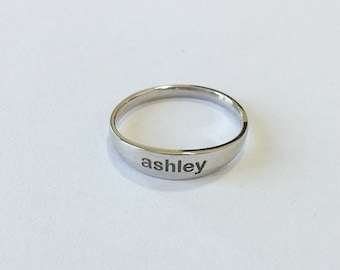 Name Ring Silver, Bridesmaid Name Ring, Rose Gold Name Ring, Personalized Ring,Gold Name Ring,Bridesmaid Jewelry, gift