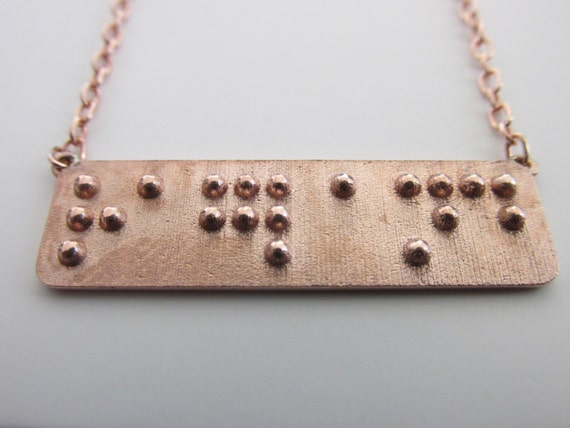 Braille Bar Necklace | Universal Love | Braille Pendant | Arabic Pendant | Urdu Pendant | Necklace for Women and Men | Gift Necklace