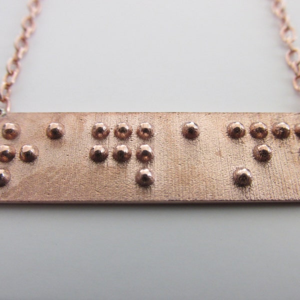 Custom Necklace, Braille Necklace, Custom Braille Necklace, Name Necklace, Name in Braille Personalized Necklace, gift