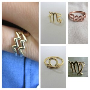 Zodiac Ring Astrology Sign Ring Astrology Jewelry Horoscope Ring Astrological sign ring Zodiac Rings, gift image 1