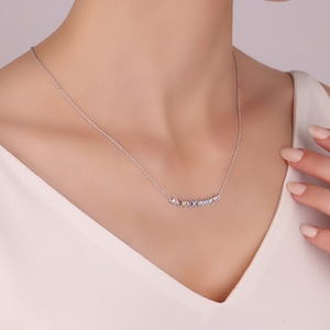 Collar personalizado para madres de familia con piedra de nacimiento de plata de ley 925k, regalo para su mamá abuela, piedra de nacimiento de enero, piedra de nacimiento de febrero imagen 1