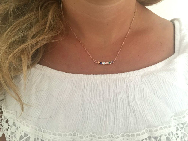 Collar personalizado para madres de familia con piedra de nacimiento de plata de ley 925k, regalo para su mamá abuela, piedra de nacimiento de enero, piedra de nacimiento de febrero imagen 9