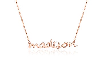 Melted style custom script name gold necklace personalized gift for mom or girlfriend