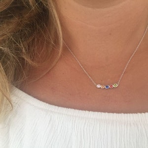 Collar personalizado para madres de familia con piedra de nacimiento de plata de ley 925k, regalo para su mamá abuela, piedra de nacimiento de enero, piedra de nacimiento de febrero imagen 7