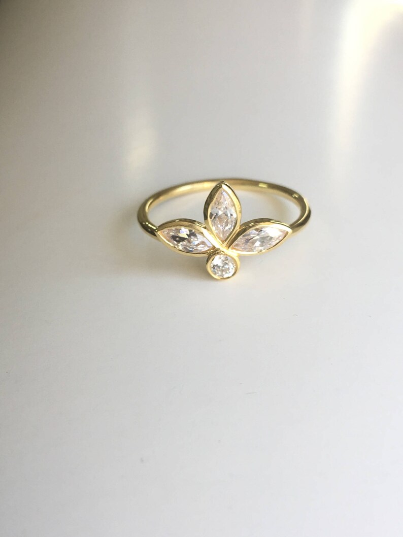 Marquise Ring, Cluster Ring, Tiara Ring, Cubic Zirconia Ring, Anniversary Gift 