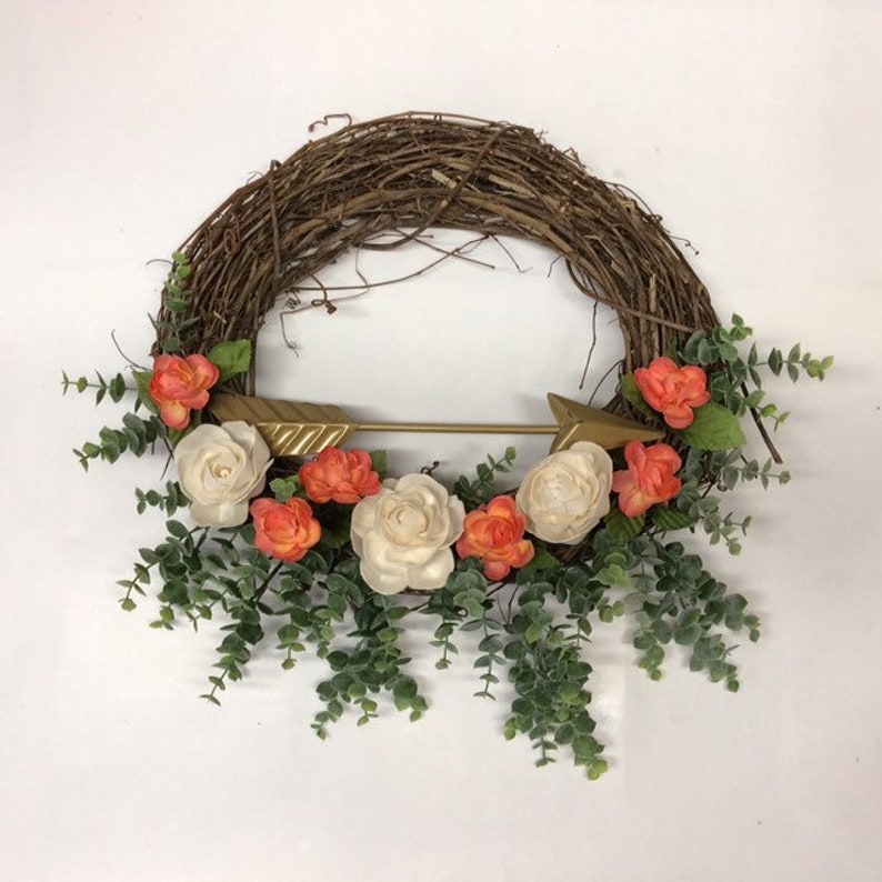 Boho Decor Wreath for Front Door Bohemian Wreath Arrow Etsy