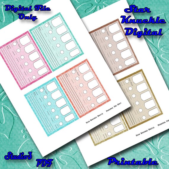 nail art design cards printable nail art practice cards nail etsy