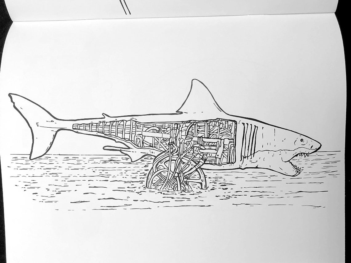 MORE JAWS Shark Coloring Book | Etsy
