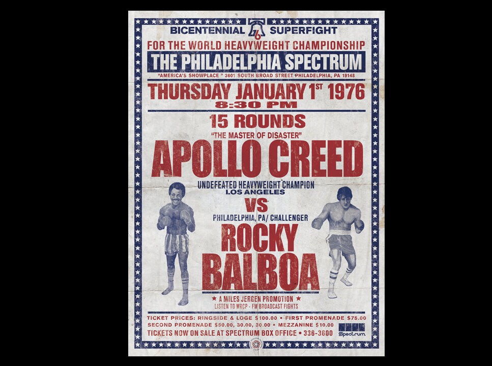 THE ORIGINAL Rocky Balboa Vs Apollo Creed Poster Vintage - Etsy