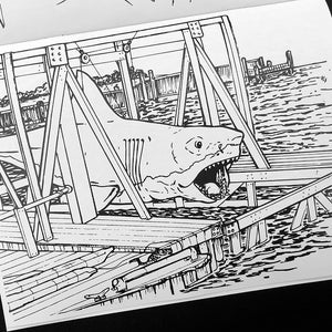 Jaws Shark Coloring Book Adult Coloring Book Quint Jaws Collectible Jawsome Gifts Independence Day Martha's Vineyard Kids Coloring Children image 3