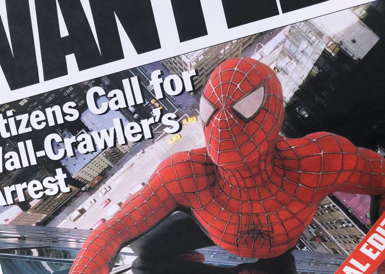 Spiderman Daily Bugle "Wanted" Newspaper Prop Replica image 5