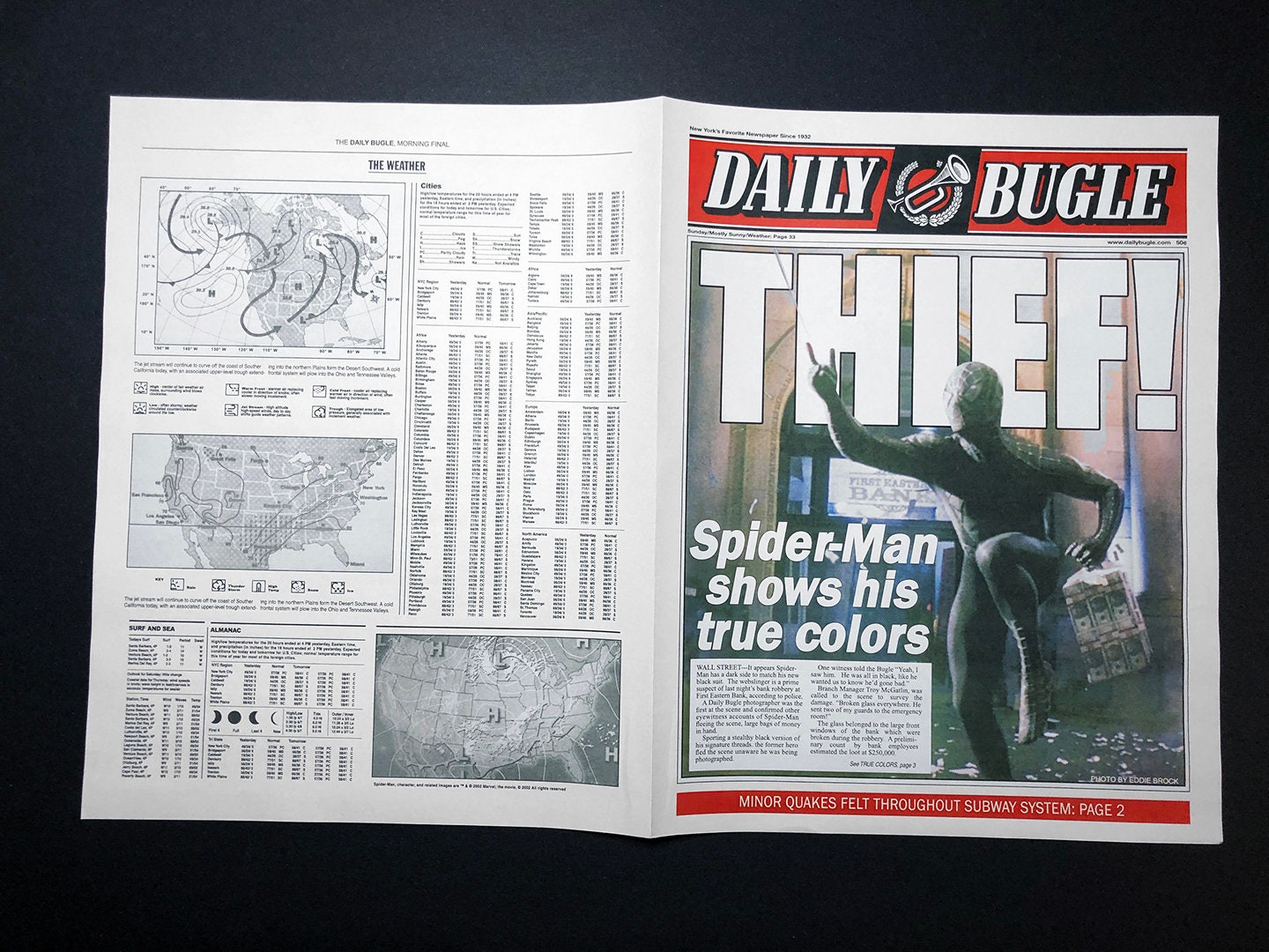 ブラックスーツ・スパイダーマン3 デイリー・ビューグル「THIEF」新聞