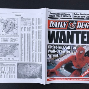 Spiderman Daily Bugle "Wanted" Newspaper Prop Replica image 4
