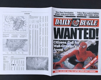 スパイダーマン デイリー・ビューグル「指名手配」新聞小道具レプリカ