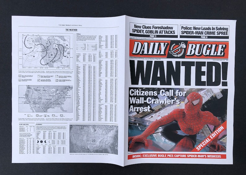 Spiderman Daily Bugle "Wanted" Newspaper Prop Replica image 4