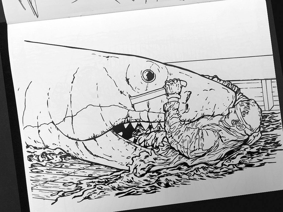 MORE JAWS Shark Coloring Book | Etsy