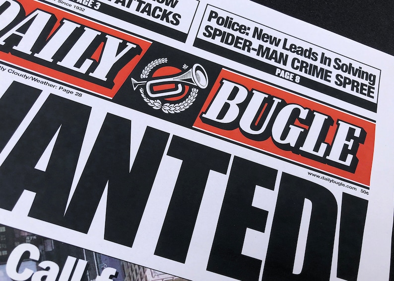 Spiderman Daily Bugle "Wanted" Newspaper Prop Replica image 7