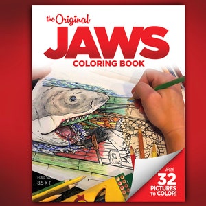 Jaws Shark Coloring Book Adult Coloring Book Quint Jaws Collectible Jawsome Gifts Independence Day Martha's Vineyard Kids Coloring Children image 10