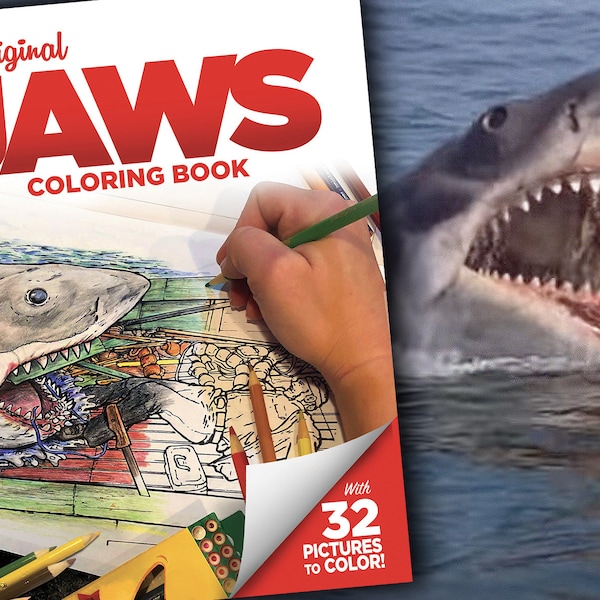 Jaws Shark Coloring Book Adult Coloring Book Quint Jaws Collectible Jawsome Gifts Independence Day Martha's Vineyard Kids Coloring Children