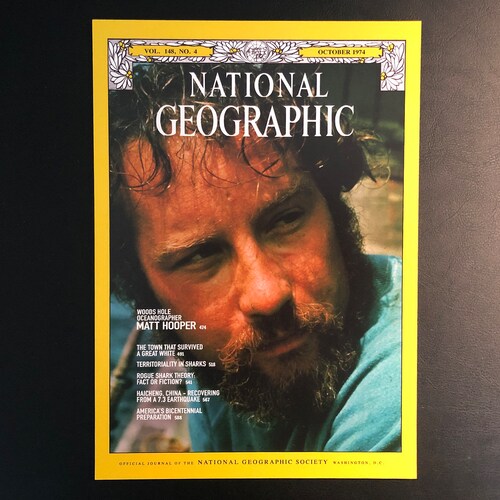 1975 Jaws Movie Poster Print Martin Brody Quint Great White Etsy