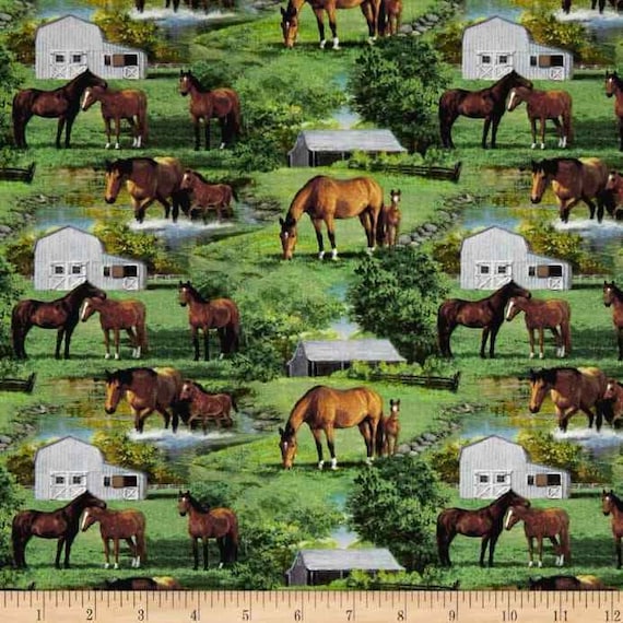 Springs Wild Wings Summer Breeze 66441 Horse Scenic Cotton Fabric