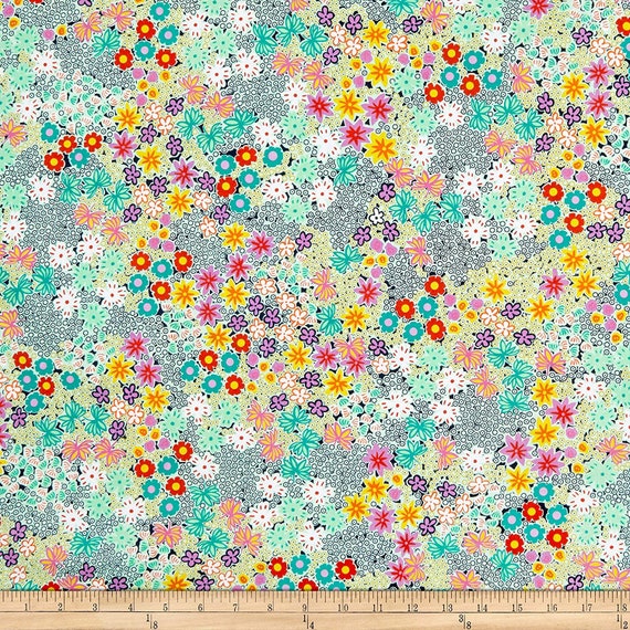 QT1088 Quilting Treasures Fabric Mirage Floral Gold 100 cotton Fabric