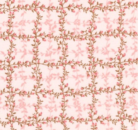 Pattern Fabric: Robert Kaufman Le Jardin Parisien Climbing Rose Trellis PINK 100% cotton Fabric by the yard (RK247)