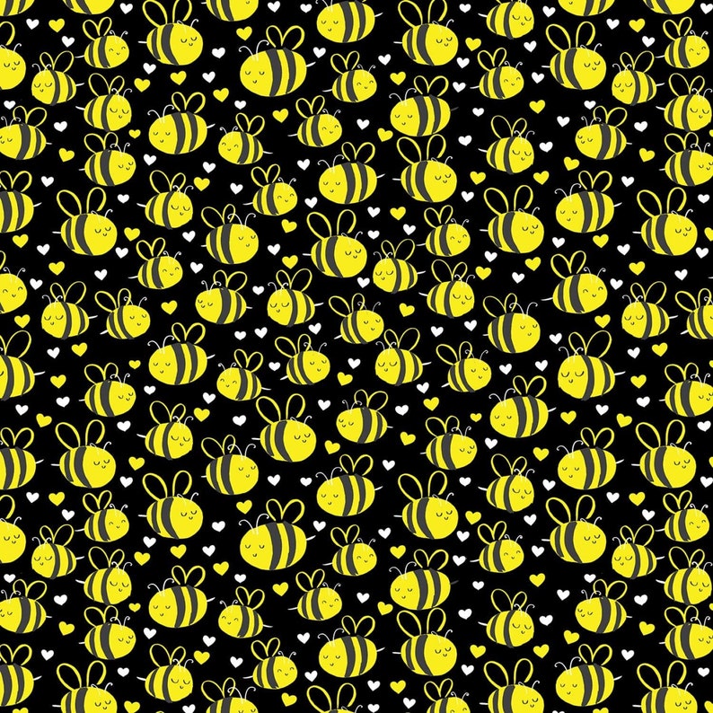 Bees Fabric Timeless Treasures Bees in Black Premium 100 Etsy