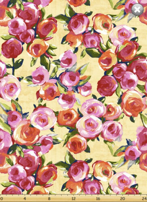 Flower Fabric : Susybee's Mayfair Susannah Bee All over Floral 100% Cotton Fabric By The Yard 36"x42" (SB115)