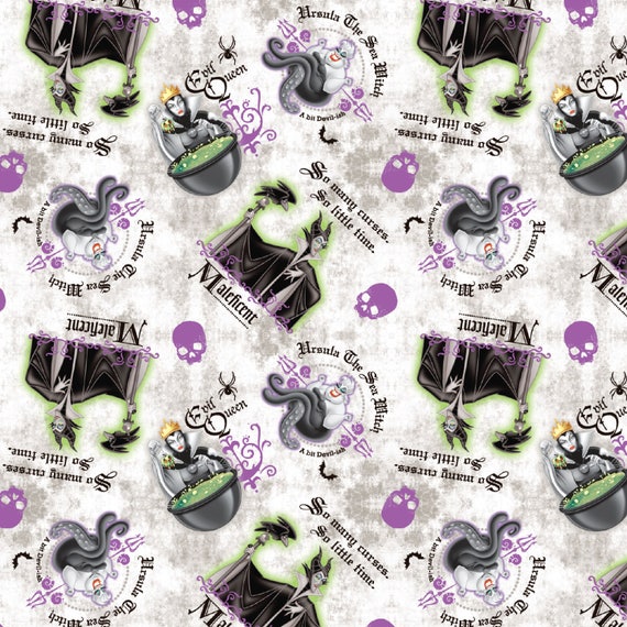 100/% Cotton Fabric Springs Creative Disney Evil Queens Schooled In Cruel