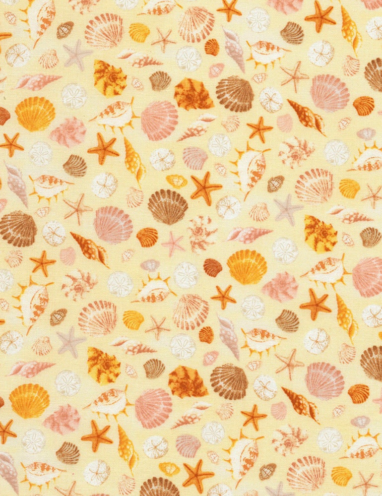 Seashell Fabric Starfish Fabric Timeless Treasures Seashells Etsy