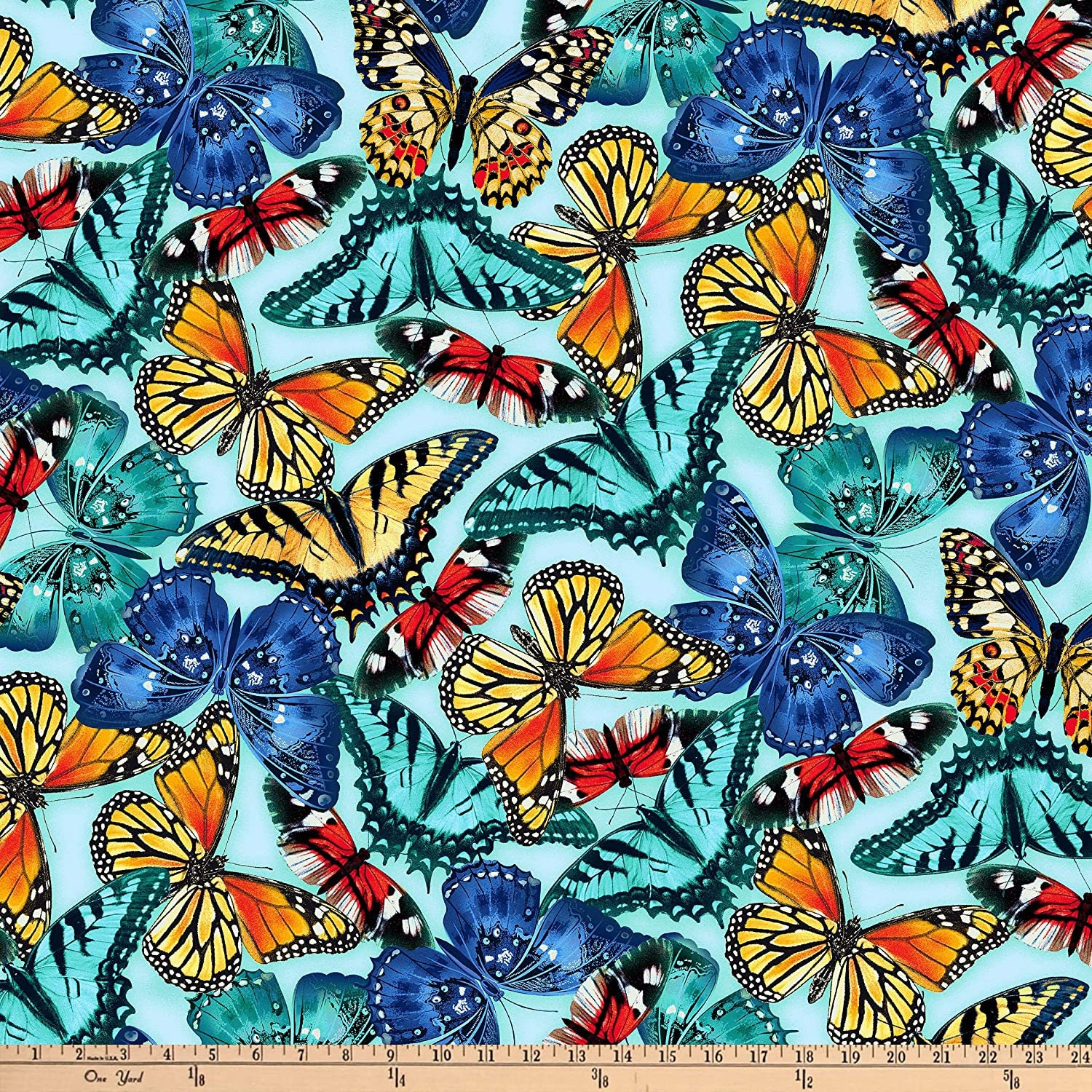 Butterfly Fabric Studio E Butterfly Vortex Large Butterflies Etsy