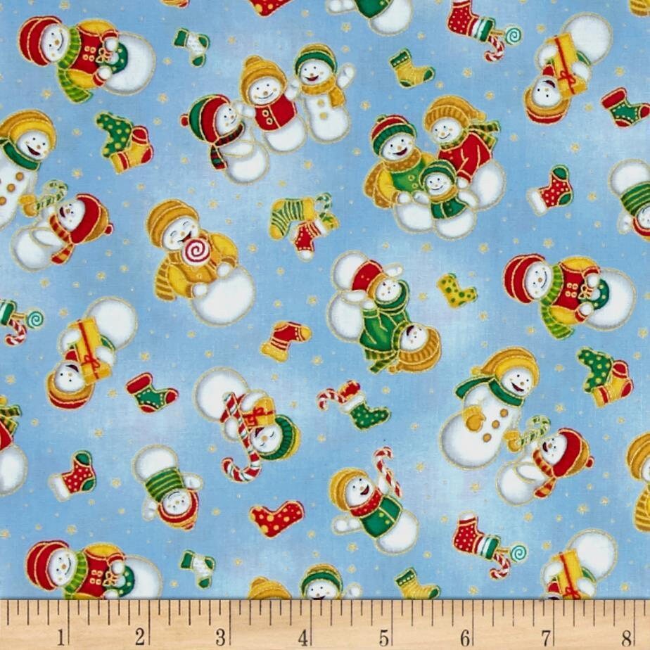 pix Blue Snowman Fabric christmas fabric snowman fabric fabri