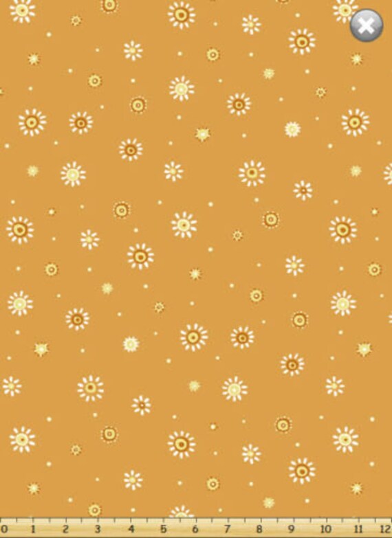 Floral Fabric, Dot Fabric: Susybee Susybee's Whimsy Dots Tangerine Orange Floral   100% cotton fabric by the yard 36"x42" (SB131)